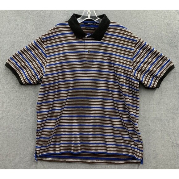 Sean John Polo Shirt 1/4 Button Men's Size XXL Blue Gray Original Fit  Striped - Picture 1 of 14